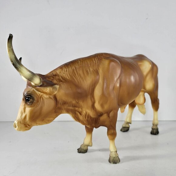 Breyer Texas Longhorn Bull Cow #75 Black Eye Shading - Picture 4 of 16